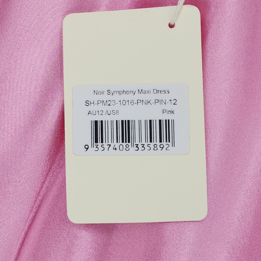 Peppermayo Maxi Slip Dress 8 Noir Symphony Pink Halter Satin Backless Formal NEW - Picture 8 of 13